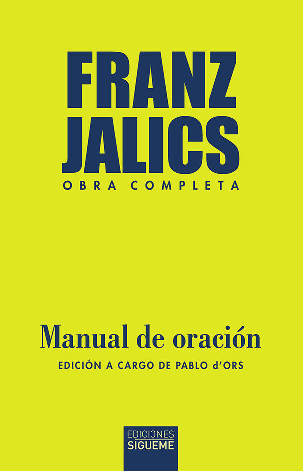 MANUAL DE ORACION, de JALICS | portada del libro