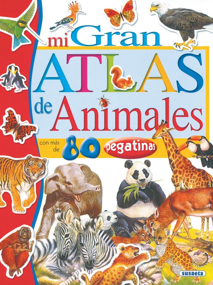 Mi gran atlas de animales con pegatinas, de Valiente, Francisca | portada del libro