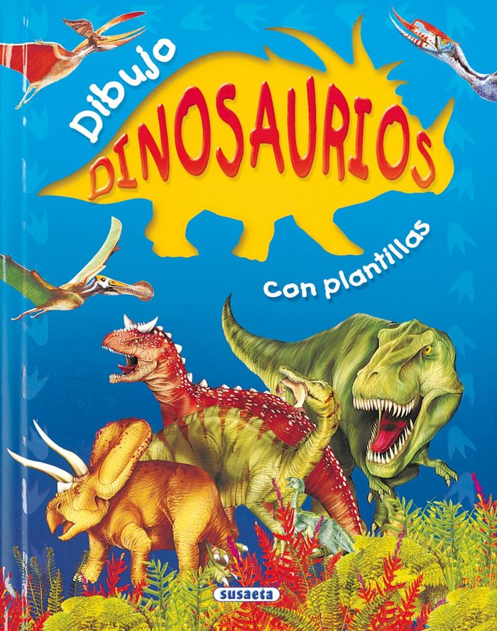 Dibujo dinosaurios con plantillas | portada del libro