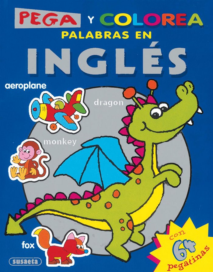 Pega y colorea palabras en inglés, de Susaeta, Equipo | portada del libro