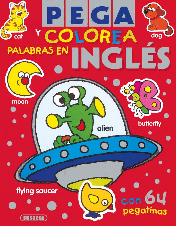 Pega y colorea palabras en inglés, de Susaeta, Equipo | portada del libro