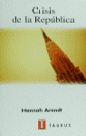 CRISIS DE LA REPUBLICA, de ARENDT | portada del libro