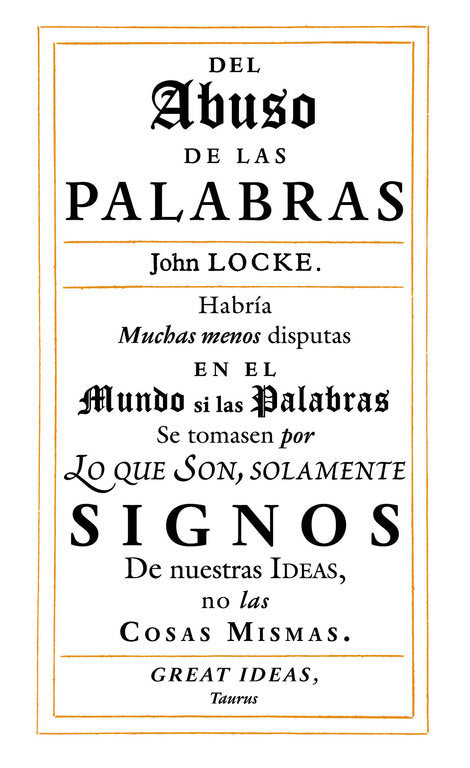 Del abuso de las palabras (Serie Great Ideas 35), de Locke, John | portada del libro