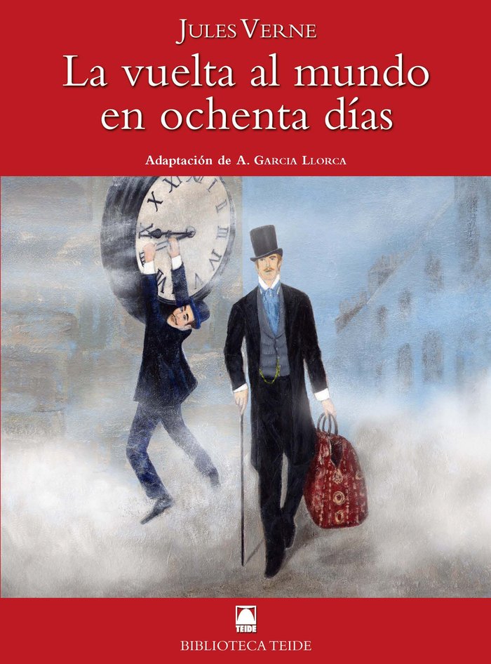 Biblioteca Teide 059 - La vuelta al mundo en ochenta días -Jules Verne-, de Fortuny Giné, Joan Baptista | portada del libro