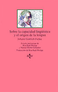 Sobre la capacidad lingüística y el origen de la lengua, de Fichte | portada del libro
