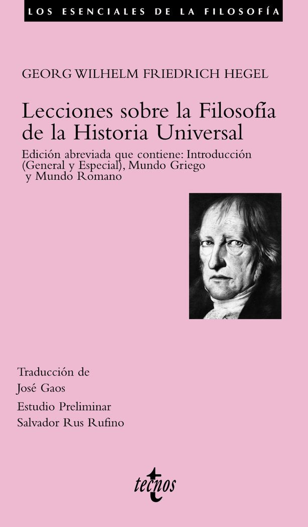 Lecciones sobre la Filosofía de la Historia Universal, de Hegel, Georg Wilhelm Friedrich | portada del libro