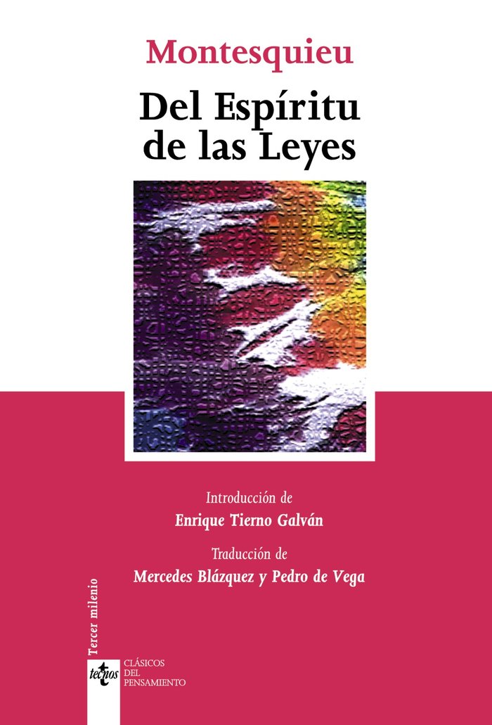 Del espíritu de las leyes, de Montesquieu | portada del libro