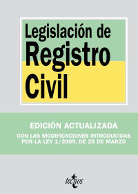 Legislación de Registro Civil, de - | portada del libro