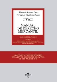 Manual de Derecho Mercantil, de BROSETA PONT, MANUEL | portada del libro