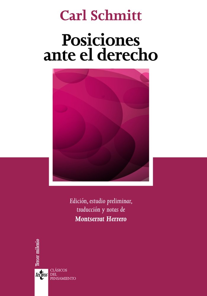 Posiciones ante el derecho, de Schmitt, Carl | portada del libro