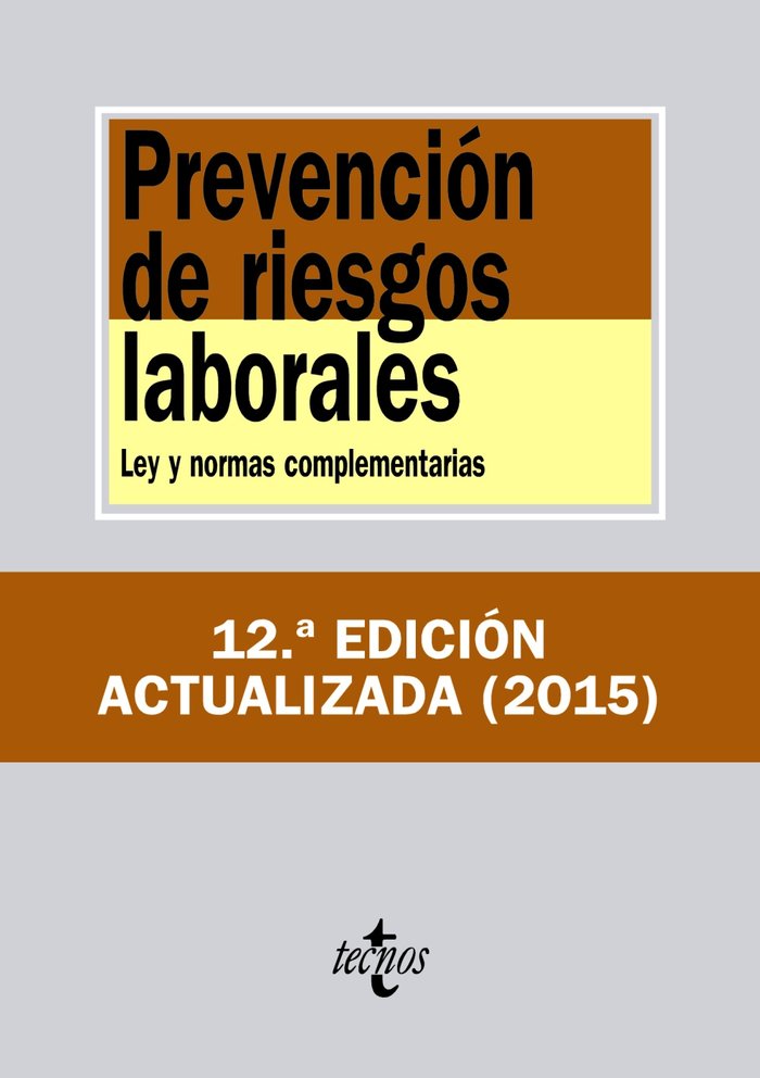 Prevención de riesgos laborales, de Editorial Tecnos | portada del libro