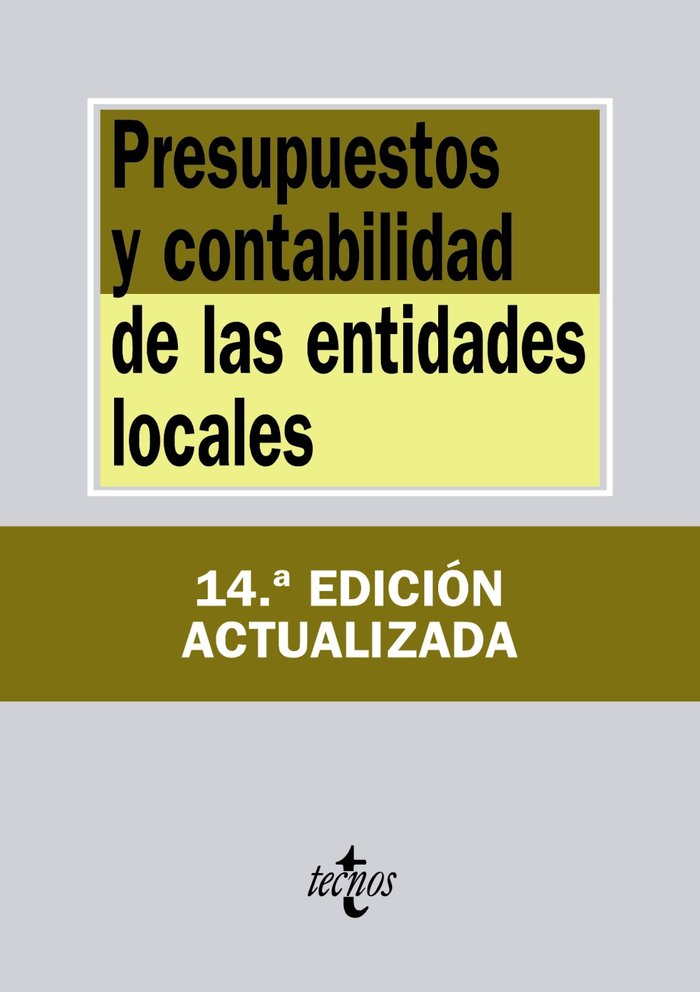 Presupuestos y contabilidad de las entidades locales, de Editorial Tecnos | portada del libro