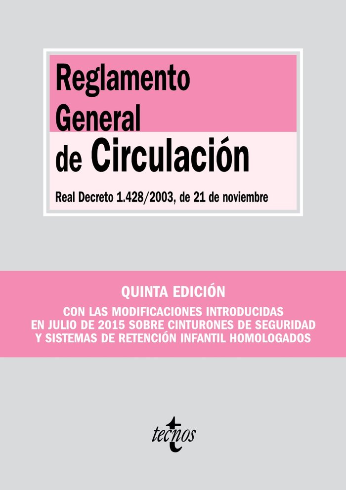 Reglamento General de Circulación, de Editorial Tecnos | portada del libro