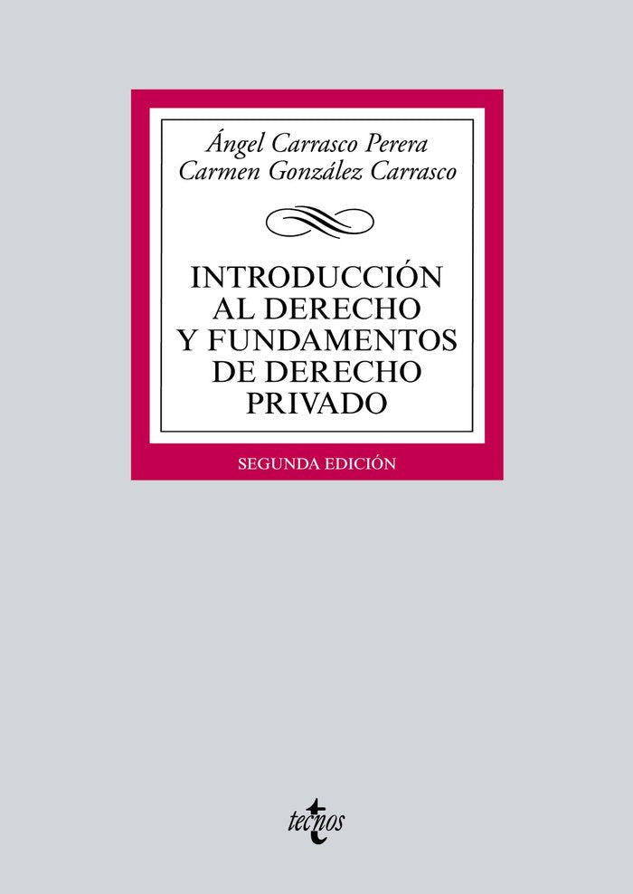 Introducción al Derecho y fundamentos de Derecho privado, de Carrasco Perera, Ángel | portada del libro