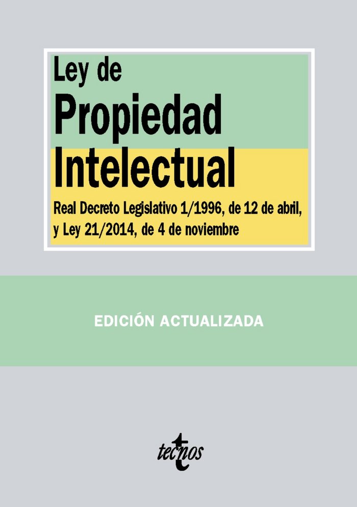 LEY DE PROPIEDAD INTELECTUAL, de EDITORIAL TECNOS | portada del libro