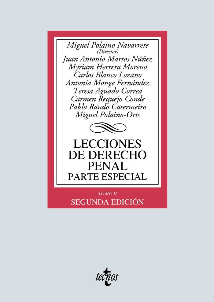 Lecciones de Derecho penal. Parte especial, de Polaino Navarrete, Miguel | portada del libro