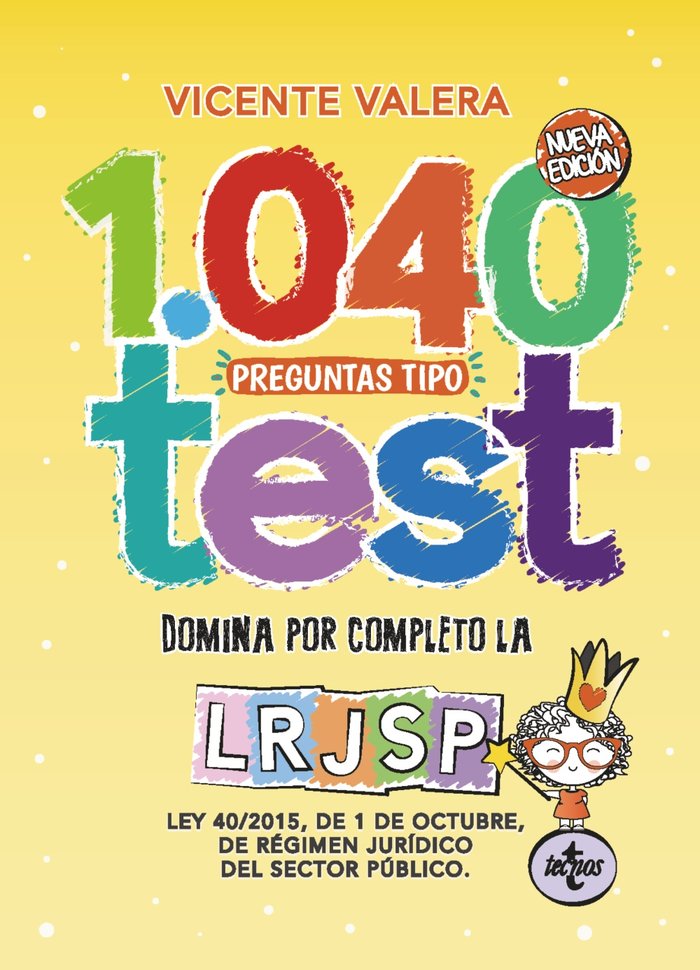 1040 preguntas tipo test LRJSP, de Valera, Vicente | portada del libro
