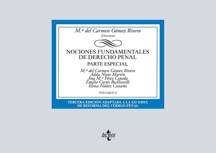 Nociones fundamentales de Derecho Penal, de Gómez Rivero, Mª del Carmen | portada del libro