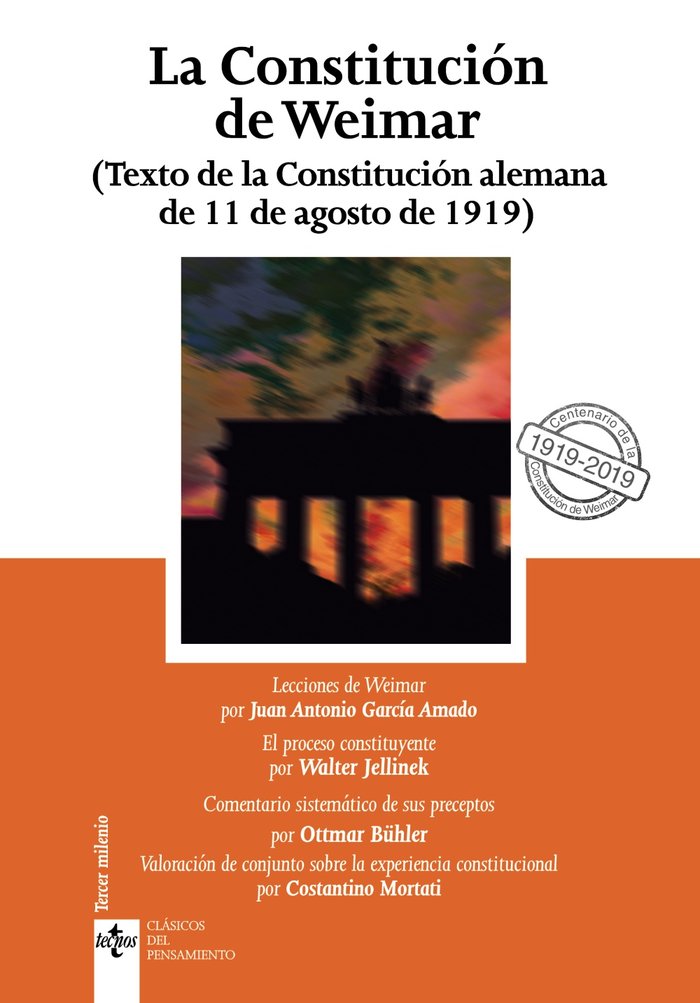 La Constitución de Weimar, de Bühler, Ottmar | portada del libro