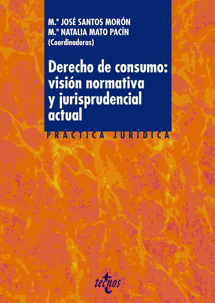 DERECHO DE CONSUMO VISION NORMATIVA Y JURISPRUDENCIAL ACTUA, de SANTOS MORON, MARIA JOSE | portada del libro