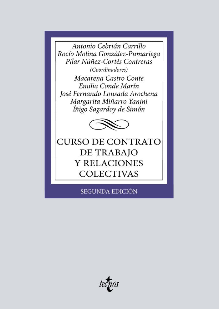 Curso de contrato de trabajo y relaciones colectivas, de CEBRIAN CARRILLO, ANTONIO | portada del libro