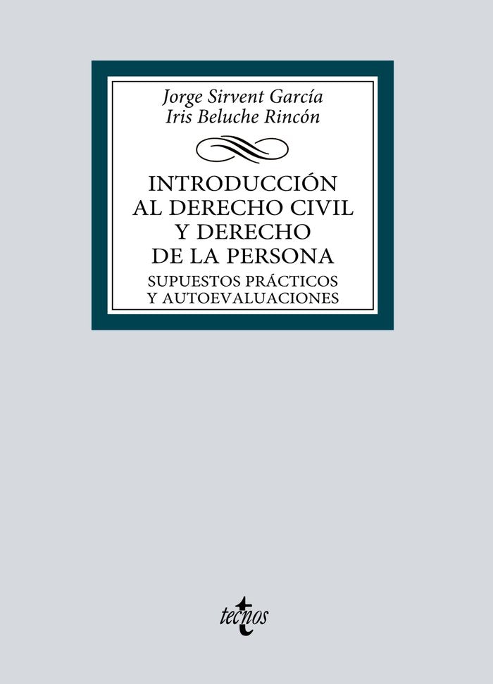 INTRODUCCION AL DERECHO CIVIL Y DERECHO DE LA PERSONA, de SIRVENT GARCIA, JORGE | portada del libro