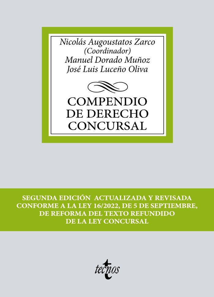 Compendio de Derecho Concursal, de AUGOUSTATOS ZARCO, NICOLAS | portada del libro