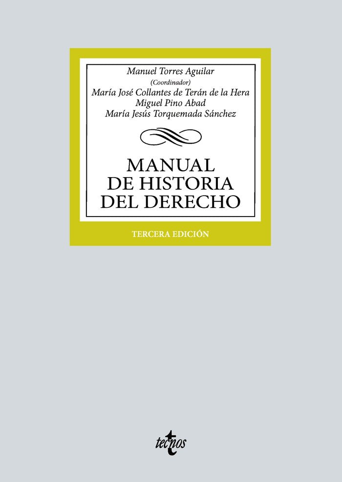 Pack Manual de Historia del Derecho, de COLLANTES DE TERAN DE LA HERA,Mª JOSE,PI | portada del libro
