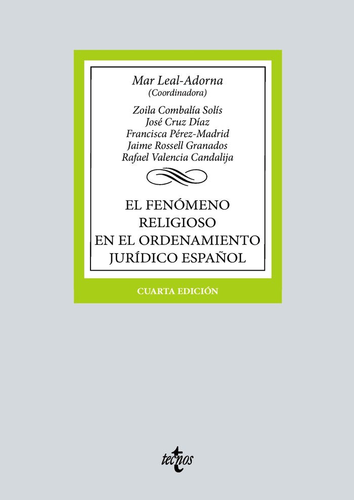 EL FENOMENO RELIGIOSO EN EL ORDENAMIENTO JURIDICO ESPAÑOL, de LEAL-ADORNA, MAR | portada del libro