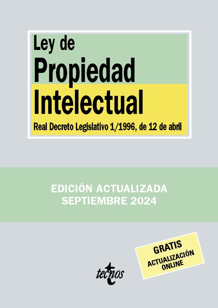 Ley de Propiedad Intelectual, de EDITORIAL TECNOS | portada del libro