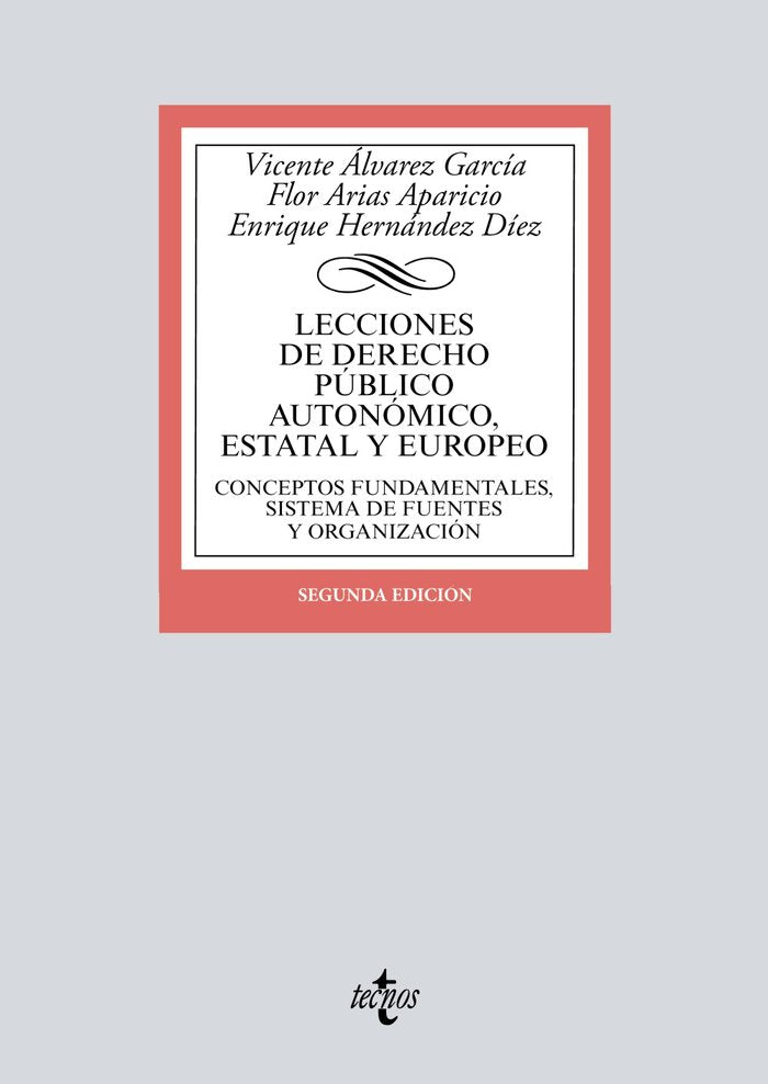 LECCIONES DE DERECHO PUBLICO AUTONOMICO ESTATAL Y EUROPEO, de ALVAREZ GARCIA, VICENTE | portada del libro
