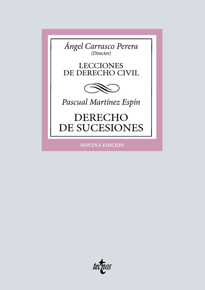 DERECHO DE SUCESIONES, de MARTINEZ ESPIN, PASCUAL | portada del libro