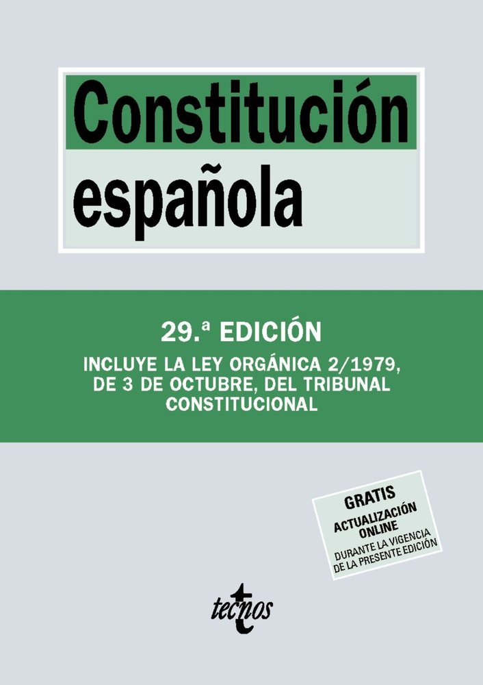 CONSTITUCION ESPAÑOLA, de EDITORIAL TECNOS | portada del libro