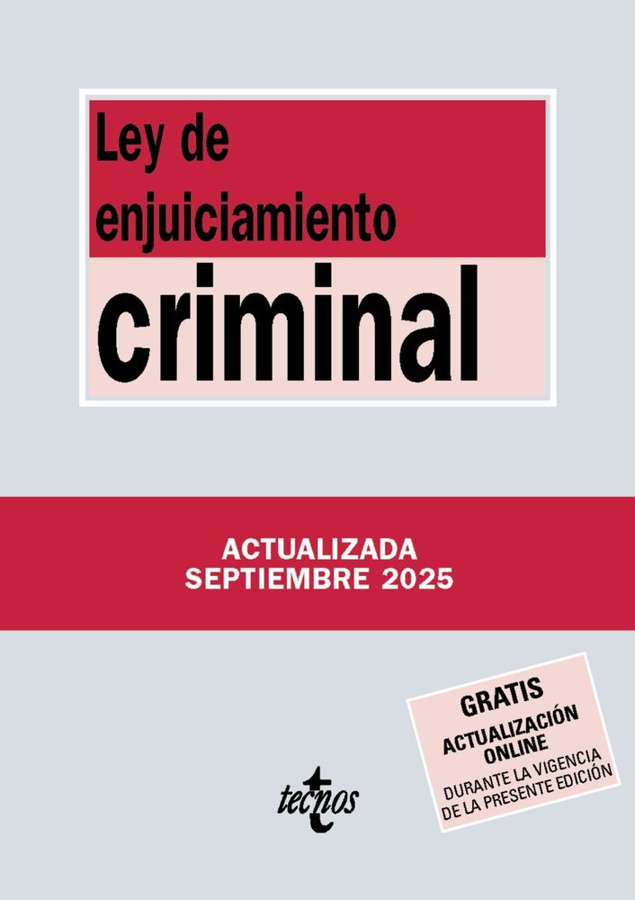 LEY DE ENJUICIAMIENTO CRIMINAL, de EDITORIAL TECNOS | portada del libro