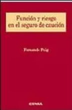 Función y riesgo en el seguro de caución, de FERNANDO PUIG | portada del libro