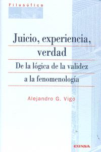 Juicio, experiencia, verdad, de Vigo | portada del libro