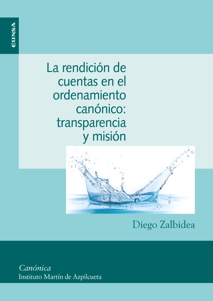 La rendición de cuentas en el ordenamiento canónico, de Zalbidea González, Diego | portada del libro