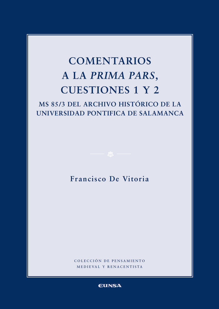 Comentarios a la Prima Pars, cuestiones 1 y 2, de Herrera García, Rosa María | portada del libro