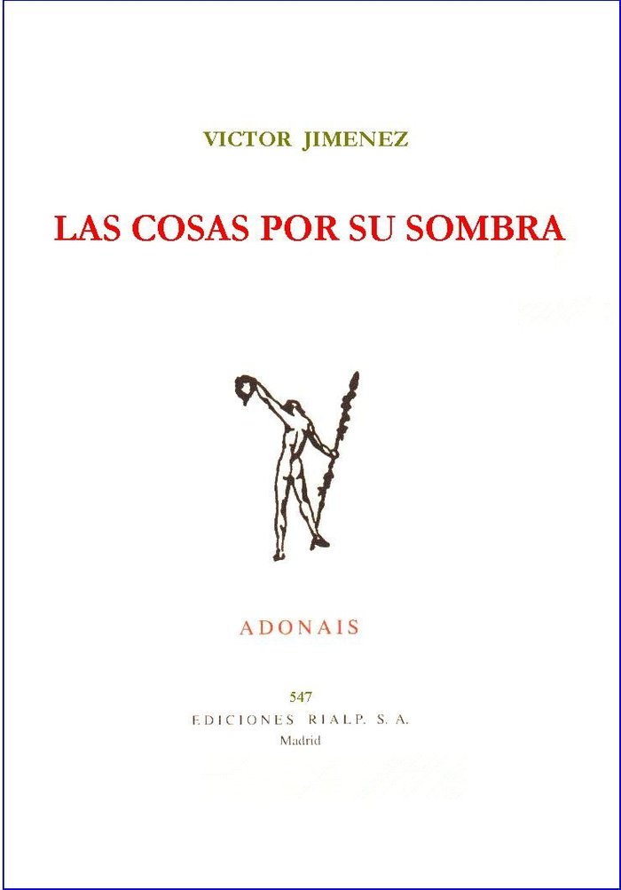 Las cosas por su sombra, de Jiménez Guerrero | portada del libro