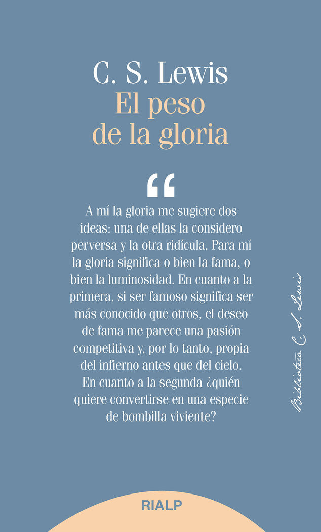 El peso de la gloria, de Lewis, Clive Staples | portada del libro