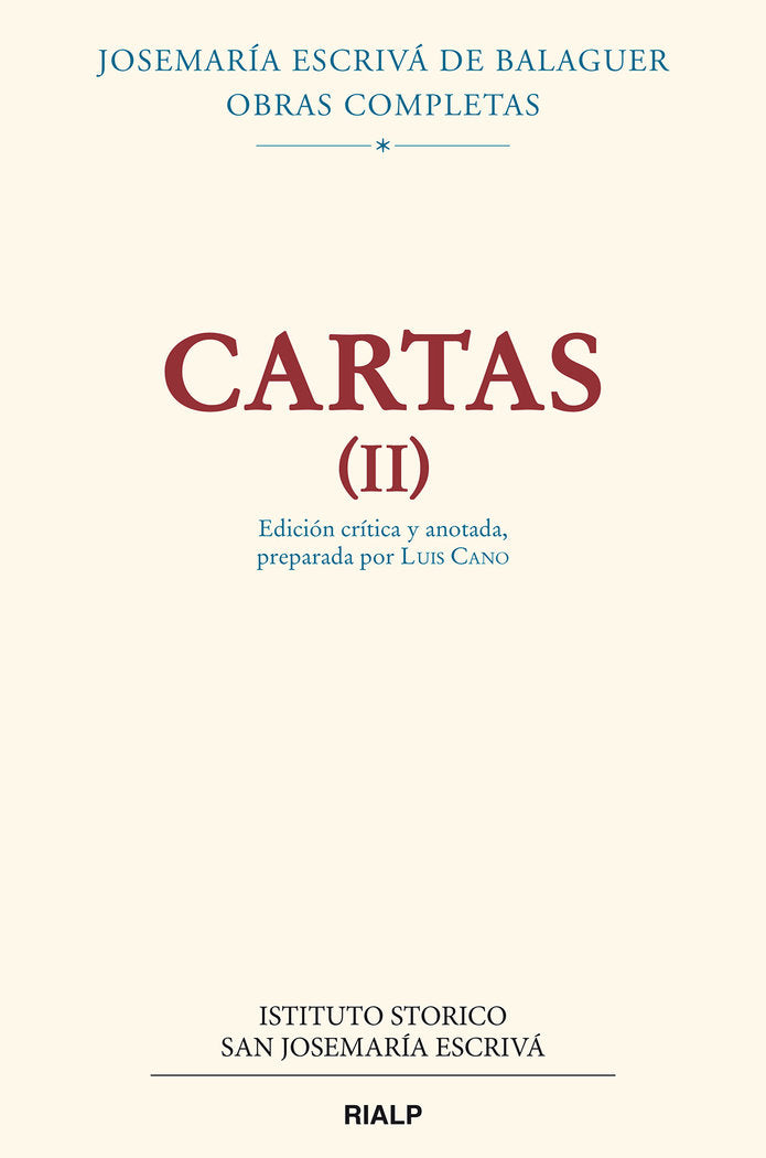 CARTAS II, de JOSEMARIA ESCRIVA DE BALAGUER | portada del libro