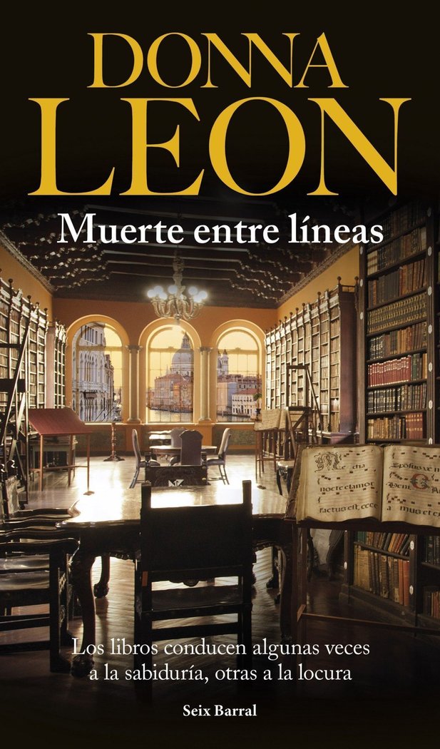 Muerte entre líneas, de Leon, Donna | portada del libro