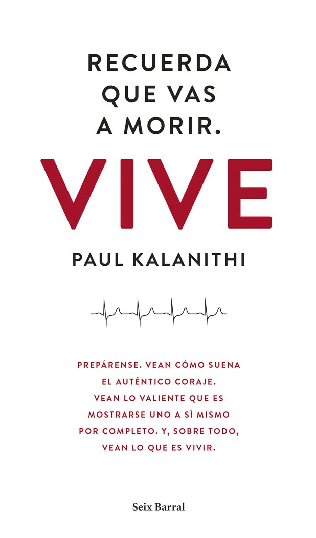 Recuerda que vas a morir. Vive, de Kalanithi | portada del libro