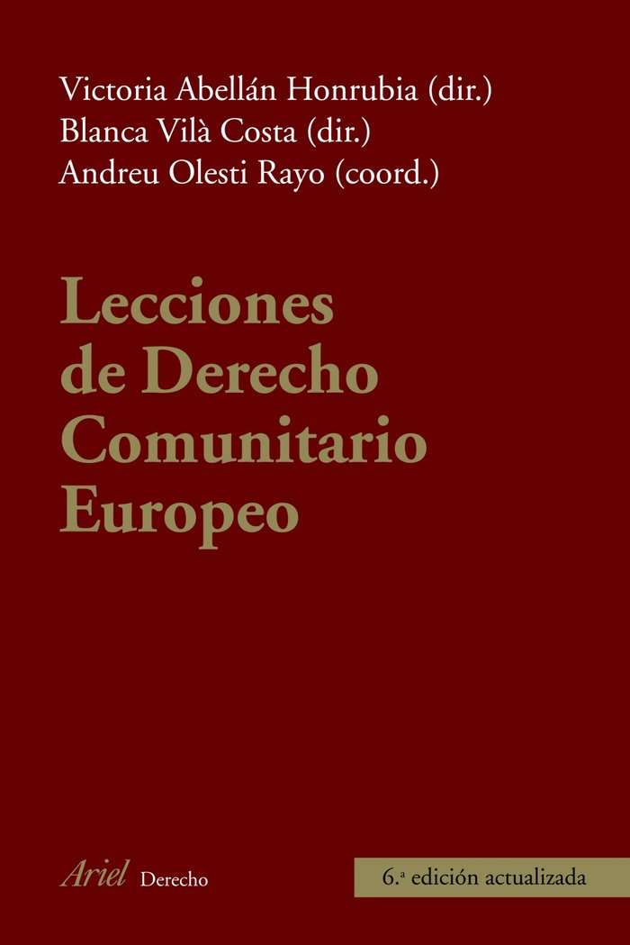 Lecciones de Derecho Comunitario Europeo, de Vilà Costa, Blanca | portada del libro