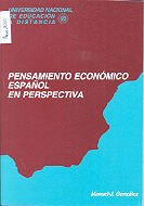 Pensamiento económico español en perspectiva, de González González | portada del libro