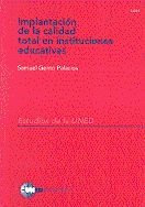 Implantación de la calidad total en instituciones educativas, de Gento Palacios | portada del libro
