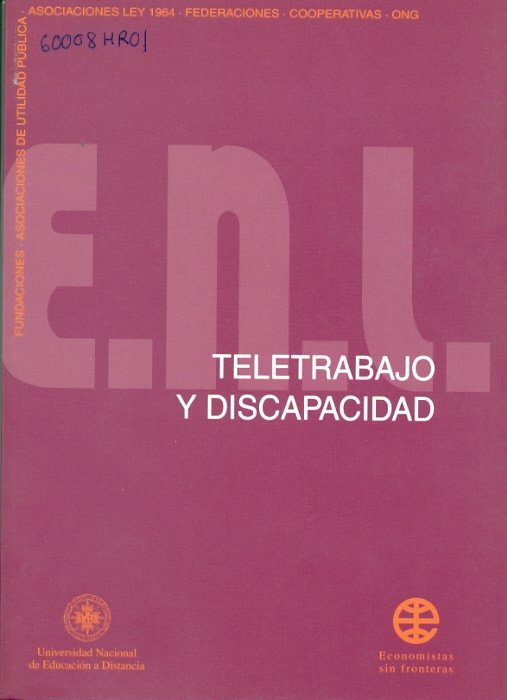 Teletrabajo y discapacidad, de García-Camino Burgos, Mercedes | portada del libro