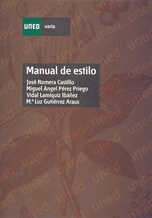Manual de estilo, de Romera Castillo, José | portada del libro