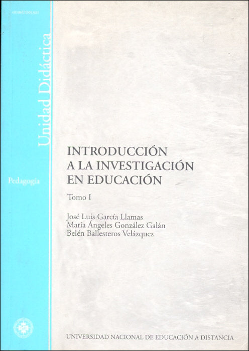 Introducción a la investigación en educación, de García Llamas, José Luis | portada del libro