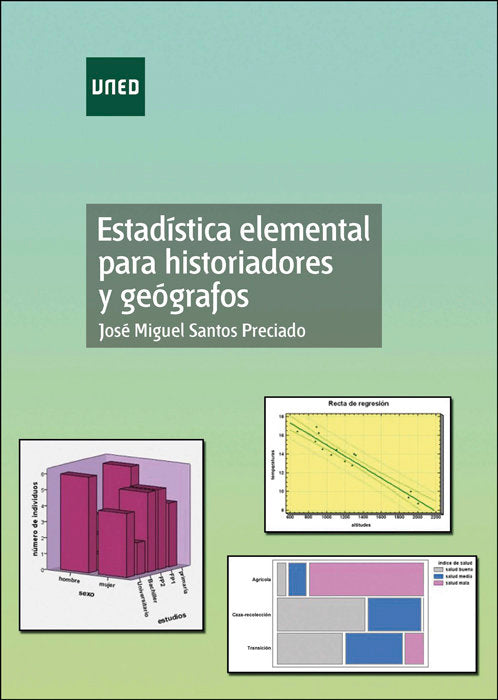 Estadística elemental para historiadores y geógrafos, de Santos Preciado, José Miguel | portada del libro